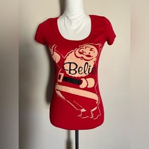 L.O.L. Vintage “I Believe” Santa Claus T-Shirt Size Small